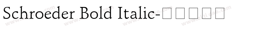 Schroeder Bold Italic字体转换